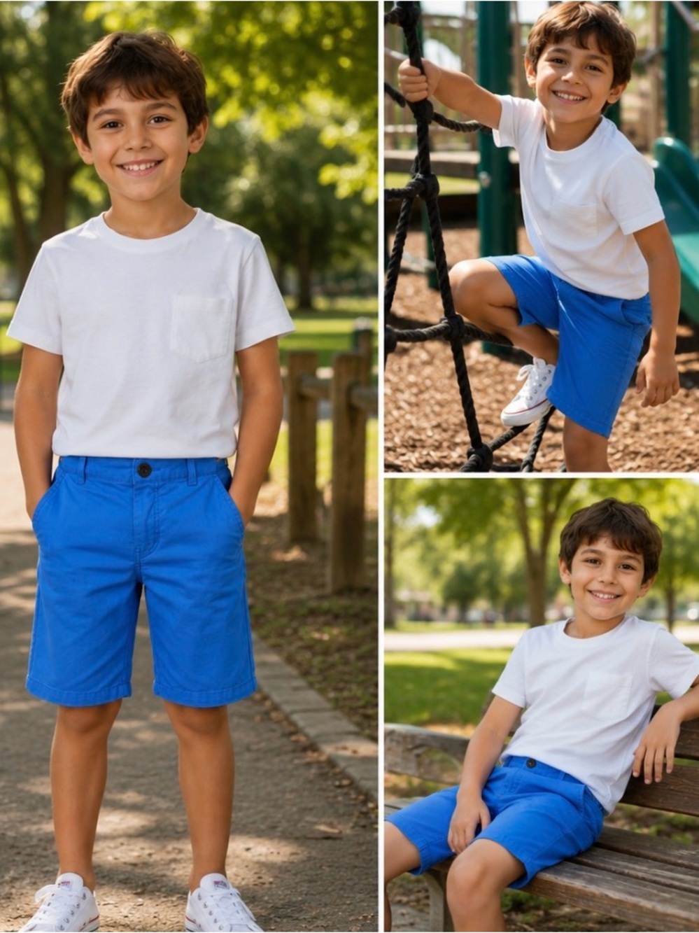 Catimini Bright Blue Flat-Front Shorts for boys size 10